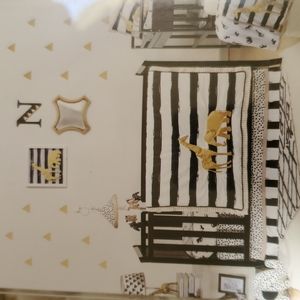 Black and white safari nursery set